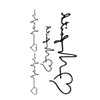 Oottati Small Cute Temporary Tattoo Love Heartbeat (Set of 2)