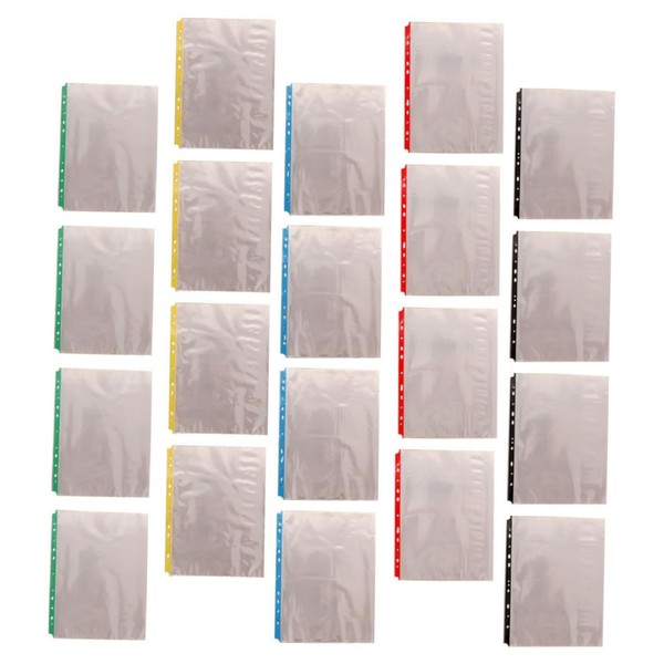 Parliky Folder Inner Pocket 100pcs 11 Hole A4 Sheet Protectors