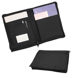 Car Organiser, Car and Motorcycle Document Holder for Insurance, Driver's License, Book Holder with Flexible Cover with Security Zipper and Notepad Portable with Multiple Compartments Black