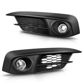 AUTOSAVER88 Fog Lights Compatible with 16-18 2016 2017 2018 Civic 2-Door / 4-Door Fog Light Replacement (Clear Glass Lens w/Wiring Harness and Switch)