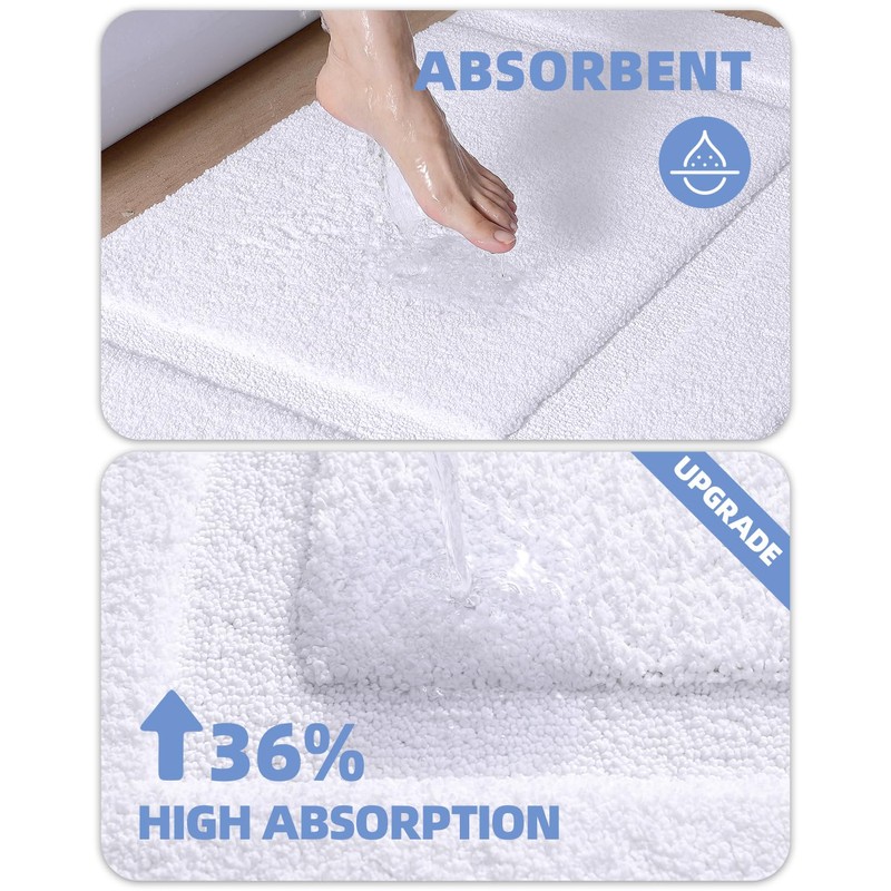 COLOR&GEOMETRY Bath Mat, Extra Soft Bathroom Mat Non Slip Bath