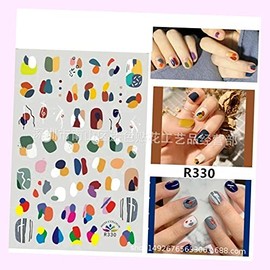 (Lot of 2 Sheets) Butterfly Nail Stickers Waterproof DIY Decal Pink Flower Type 330 Color for Nails Design Nail Art Stickers Decals Supplies Manicure Tips Sticker Colorful for Nail Decorations