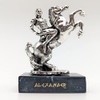 Helcee Handmade Silver Patina Alexander The Great Statue on Black