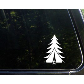 Diamond Graphics Tree Tent Fire (5" x 3-3/4") Die Cut Decal Bumper Sticker for Windows, Cars, Trucks, Laptops, Etc.