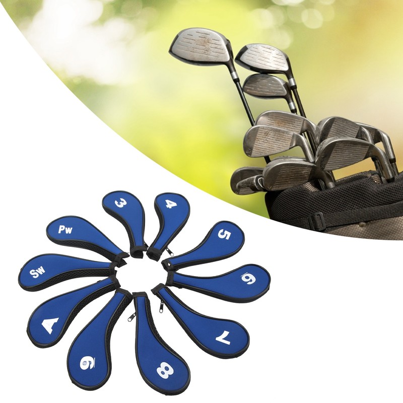 10pcs Golf Iron Head Cover with Number Printing Neoprene Zippered