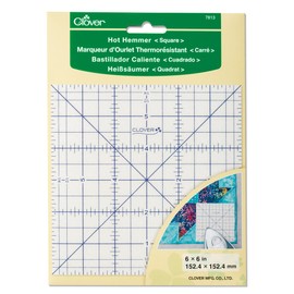Clover Hot Hemmer Ruler 6"X6" - Square