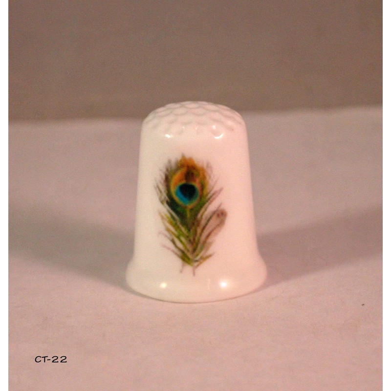 Collectible Thimble Peacock Feather