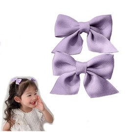 OEIOTEI Bow Hair Clips 2 Pieces Hair Clip Hair Bows Girls Alligator Hair Clips Hair Accessories Small Non-Slip Fashionable Ponytail Hair Clips School Clothes (5)