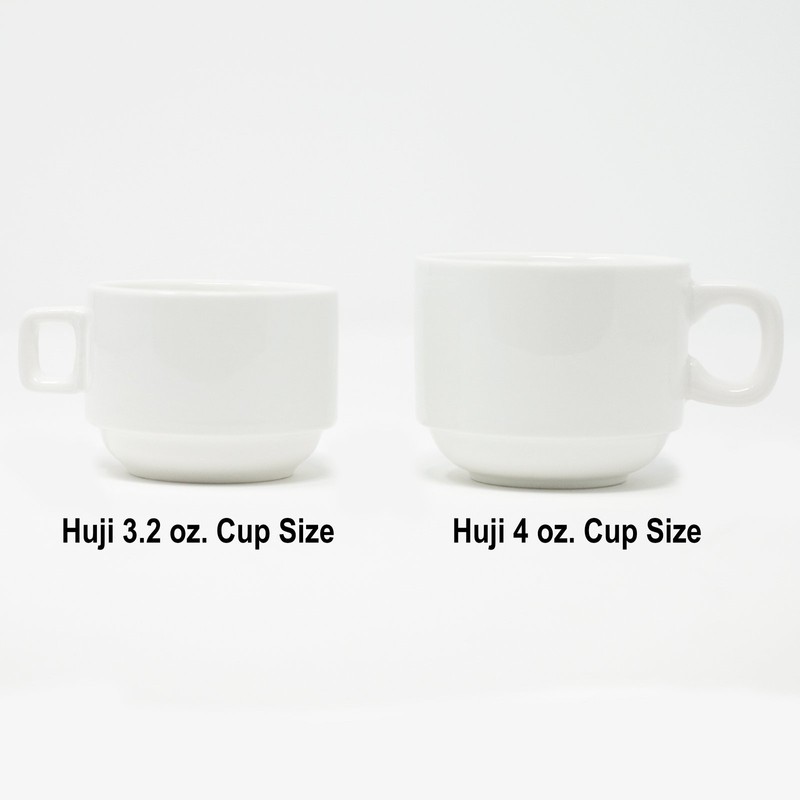 HUJI Stack-able Porcelain 3.2 OZ Espresso Turkish Coffee Cups and