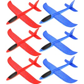 PowerTRC 17.5" Toy Throwing Foam Airplane | 6 Pack of Foam Gliding Airplane | Outdoor Sports Toys and Party Favors