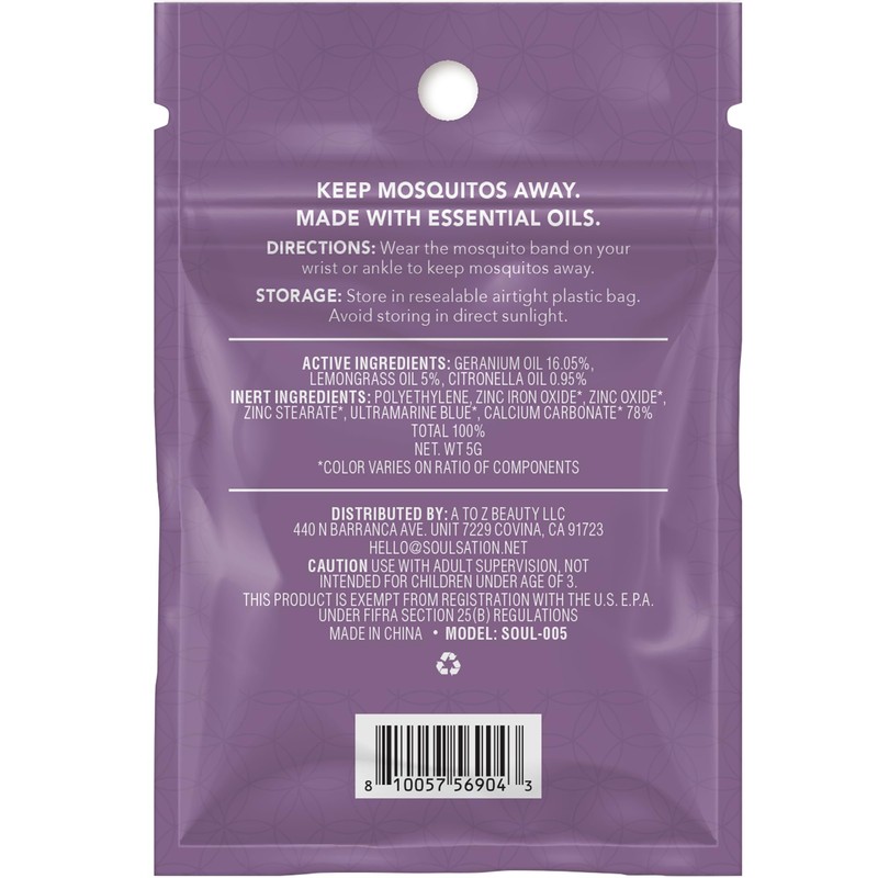 SoulSation 25 Pack Mosquito Repellent Bracelets, DEET-Free for Kids &