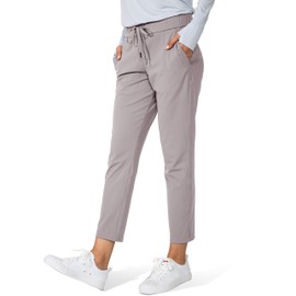 G Gradual Women's Pants with Deep Pockets 7/8 Stretch Sweatpants for Women Athletic, Golf, Lounge, Work (Dusty Grey, Large)