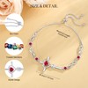 FANCIME Gift for Women Ruby Cross Bracelet 925 Sterling Silver