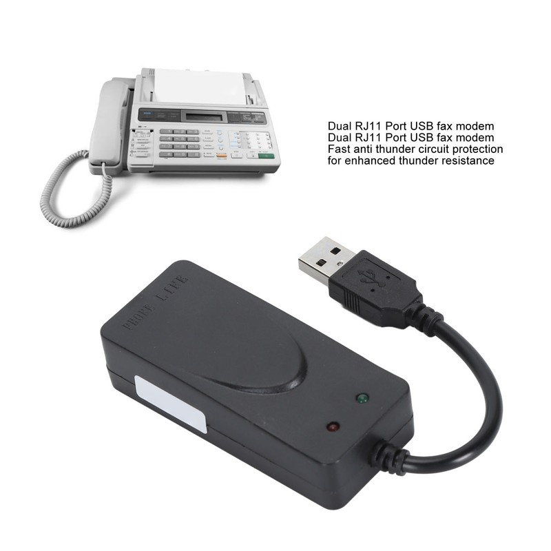 USB 56K External Dial Up Fax Data Modem Dual RJ11