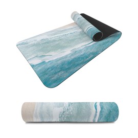 Heat Resistant Trivet & Table Runner Art Ocean Sea Waves Beach Nature Scenery Blue Khaki Hot Dishes Mat Table Protector Hot Pots Pans Pads Waterproof Placemats for Countertops 48x12 Inch