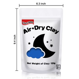iFergoo Air Dry Clay, Ultra Light Modeling Clay, Magic Clay DIY Creative Modeling Dough, Kids Gifts for Girls Boys (Blue clay)