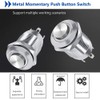 Keenso Car Momentary Push Button, 4-Pin 1NO 12 mm LED