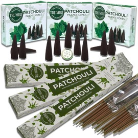 Patchouli Incense Sticks & Incense Cones Combo Pack - 60 Insence-Sticks + 30 Insence Cones - Inscense - Incense Cones Scented - Insents