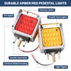 Oyviny Double Face Square LED Fender Pedestal Amber/Red Turn Signal