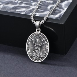 MISTBEE Hecate Necklace Sterling Silver Goddess of Witches of Magic Hekate Pendant Triple Moon Goddess Jewelry Gift for Women