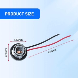 Sodcay 2 Pack T15 Car Turn Signal Lights Harness Pigtail Socket Replacement, Vehicle Brake Lights Wiring Harness, Universal Automotive Lighting Bulb Connector Accessories for Truck SUV Car (Grey #1)