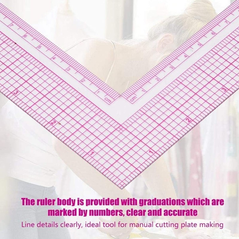 Plastic Sewing Ruler L-Square Curve Ruler Sewing Measure Tailor Ruler