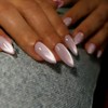 Uñas postizas Cat Eye Almond - Rosa pastel pálido, uñas