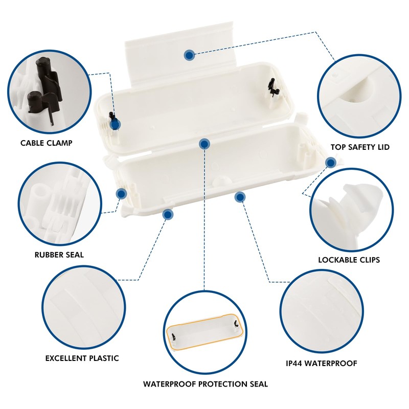 2 Pack of Outdoor IP44 Waterproof Connection Box by Restmo,