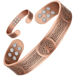 Jeracol Copper Bracelet Men and Women, 18 Ultra Strong Magnets 99% Pure Copper Adjustable with Gift Box