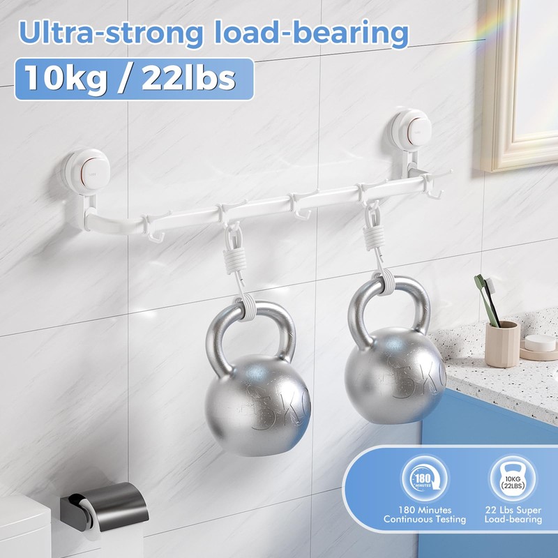 LUXEAR Suction Cup Towel Bar, 24 inches Adjustable Towel Rack