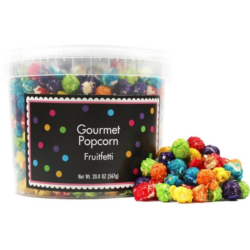 Rainbow Popcorn Bucket with Scoop, 20 Ounce, Fruitfetti Caramel Corn