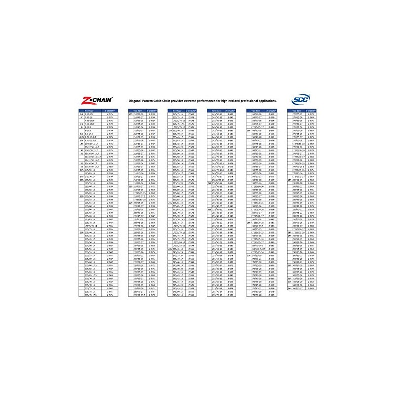 SCC Z-579 Z-Chain Extreme Performance Cable Tire Traction Chain -