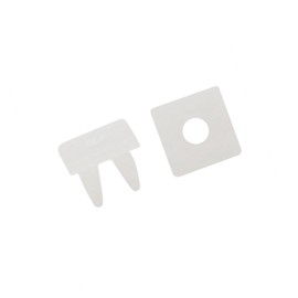 A ABSOPRO 100Pcs White Square Plastic Fastener Retainer Clips for Auto Car 6mm Item Replacement