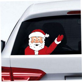Christmas Wiper Car Sticker Cute Santa Claus Waving Windshield Wiper Creative Windscreen Wiper Sticker for Christmas Decoration