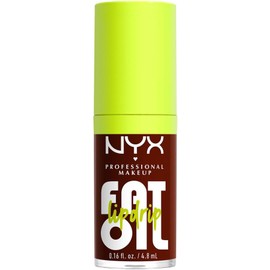 Nyx Professional Makeup, Fat Oil Lip Drip Gloss Brillo Labial Efecto Jugoso, Hasta 12H de Hidratación, con Aceite de Frambuesa, Fórmula Vegana, 4.8 ML - Tono Status Uptdate (Café Oscuro)