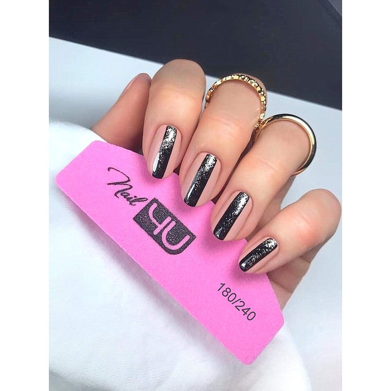 2Pcs Nail Buffers Half Moon Shape Double Sided 180/240 grit