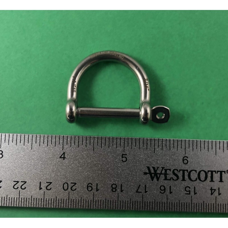 US STAINLESS Stainless Steel 316 Wide D Shackle 3/16" (5mm)