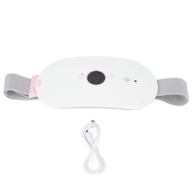 Electric Waist Massage Belt Device Abdominal Heated Belt Lower Back Heating Pad Massager White