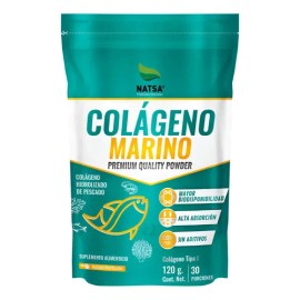 Colageno Marino Premium, 120 G, Ultra Puro, Mayor Biodisponibilidad, Piel, Cabello, Uñas, Huesos y Articulaciones, Sientete Mejor, Sabor Natural      