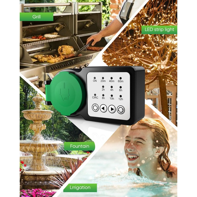 GreenSun Outdoor Timer Switch Socket Outdoor Timer Socket Outdoor Timer