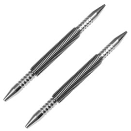 YUEARN 2 Pieces Dual Head Nail Setter, Double Ended 3/32″&1/8″ Spring Loaded Nail Set Hammerless Nail Punch Tool 3500 PSI Striking Force Counter Punch