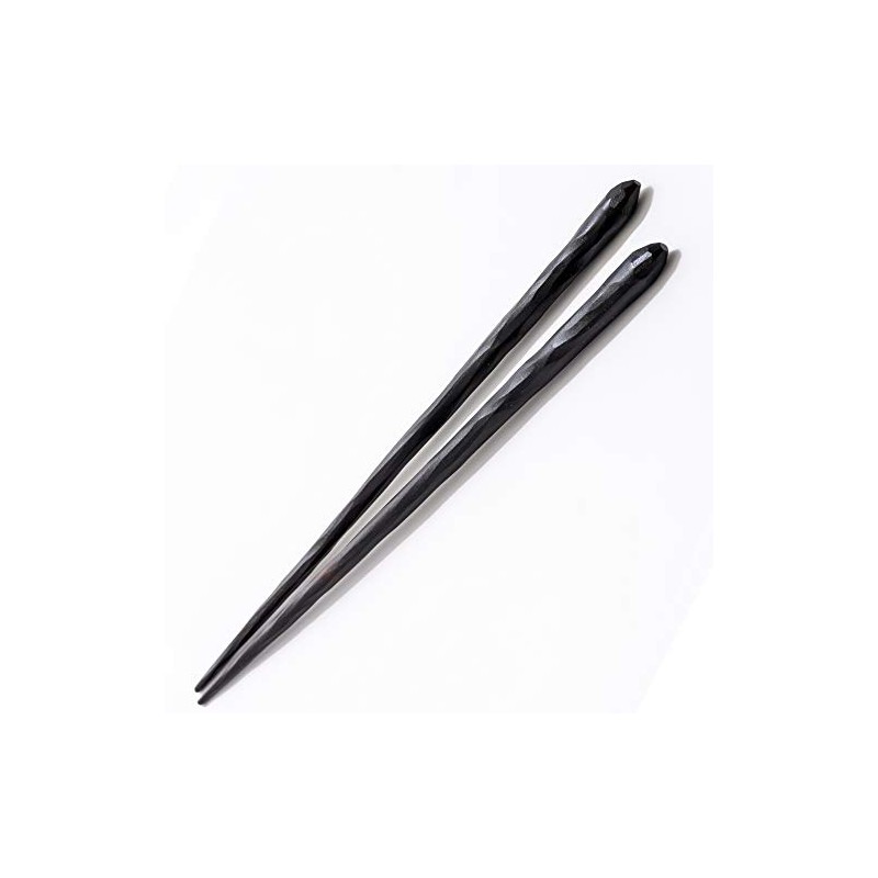 Hand Carved Ebony Chopsticks (1 Pair; Large Size: 9.3 inches