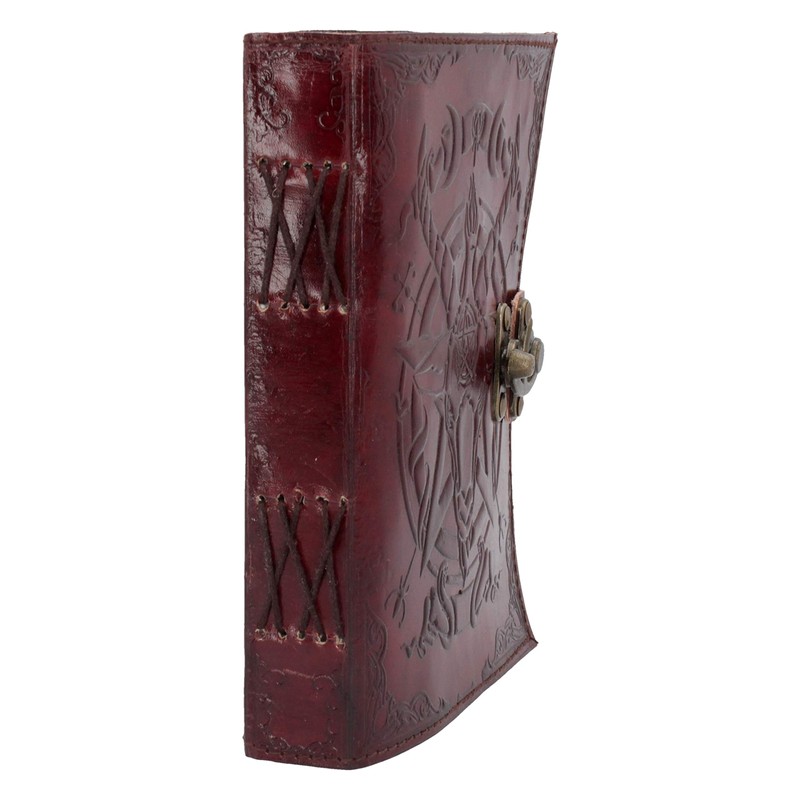 Nemesis Now Baphomet Leather Journal 15x21cm, Leather Cover, Red, 156