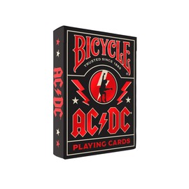 Bicycle AC/DC Playing Cards, Features Iconic AC/DC Song Titles and Band Designs, Red and Black, 1 Deck