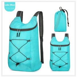 levayhill 16L Hiking-Daypack Lightweight-Foldable Travel-Backpack Water-Resistant Camping Outdoor Packable Easy Carry-on Bag, Lake Blue, Small, Lightweight,foldable
