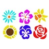 Washable Plastic Stencils | Flowers Themed | Pack of 6