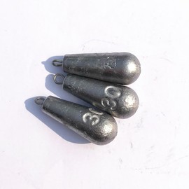Fishing Weights Sinkers, Pack of 10 Teardrop Weights Fishing, Drop Shot Weights, Fishing Accessories (50g/1.76oz)