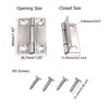 20 Pcs Sliver Small Hinge Hardware, 201 Stainless Steel Folding