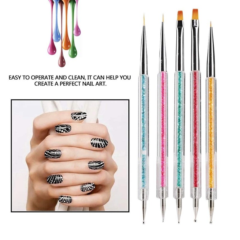 Conjunto de 5 piezas de cepillo de arte de uñas,