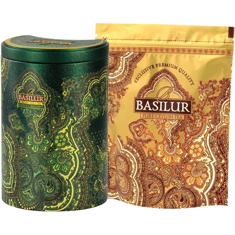 Basilur Moroccan Mint Green Tea - 100g Loose Leaf in